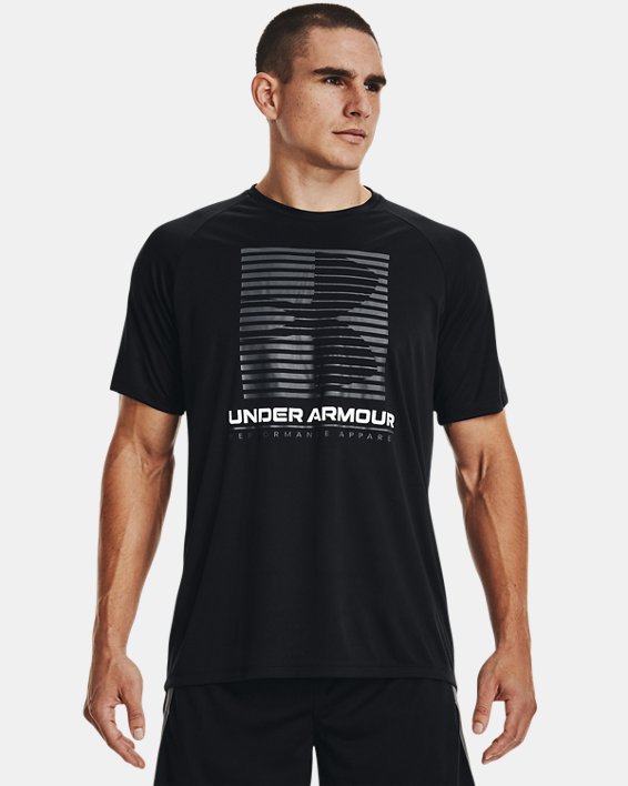 Men's UA Velocity Graphic Short Sleeve, Black, pdpMainDesktop image number 0